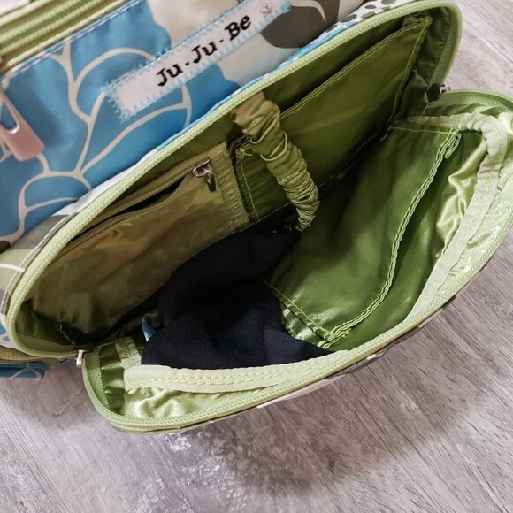 JuJuBe BFF Backpack Marvelous Mums Diaper Bag Floral Green Blue - Picture 9 of 11